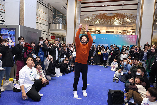 バスケのミライを体験（シュートチャレンジ）の様子